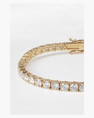 Classic Diamond Tennis Bracelet – Yellow Gold, 5ct Lab-Grown Diamonds