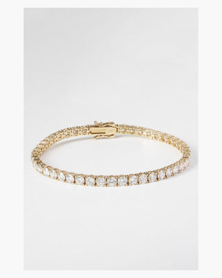 Classic Diamond Tennis Bracelet – Yellow Gold, 5ct Lab-Grown Diamonds
